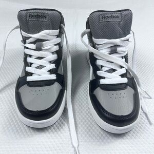 Reebok Black and Gray High-Top Sneakers with White Soles
